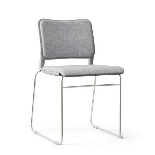 Narbutas WAIT - Conference Chair, Color Grey, Upholstered Seat And Backrest, Chrome Plated Wire Steel Frame | Offices & Boardrooms