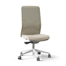 Narbutas WIND - Task Chair, Backrest Upholstered With Mesh, Color Beige, White plastic 5 star base with fiberglass, Polyamide Castors | Durable Construction
