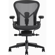 Aeron Remastered - office chair, black carcas, color – black, on castors