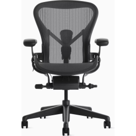 Aeron Remastered - office chair, black carcas, color – black, on castors
