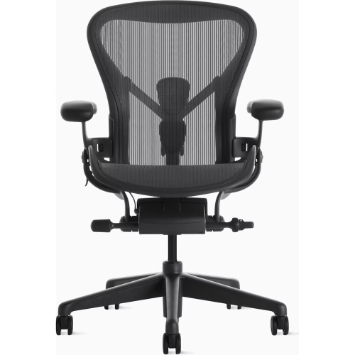 Aeron Remastered - office chair, black carcas, color – black, on castors