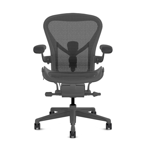 Herman Miller Aeron - Office Chair, Size B, Color Graphite with Graphite Polymer Base | Home & Office