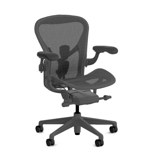 Herman Miller Aeron - Office Chair, Size B, Color Graphite with Graphite Polymer Base | Home & Office-1