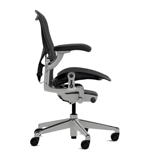 Herman Miller Aeron - Office Chair, Size B, Color Graphite with Aluminum Polished Steel Base With Headrest | Offices-2