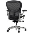 Herman Miller Aeron - Office Chair, Size C, Color Graphite with Aluminum Polished Steel Base With Headrest | Desk Work-3