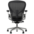 Herman Miller Aeron - Office Chair, Size C, Color Graphite with Aluminum Polished Steel Base With Headrest | Desk Work-4