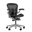 Herman Miller Aeron - Office Chair, Size A, Color Graphite with Aluminum Polished Steel Base With Headrest | Workstations-1
