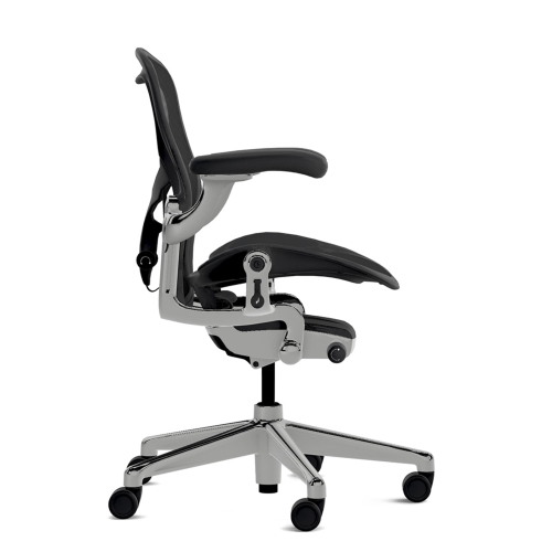 Herman Miller Aeron - Office Chair, Size A, Color Graphite with Aluminum Polished Steel Base With Headrest | Workstations-2