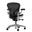 Herman Miller Aeron - Office Chair, Size A, Color Graphite with Aluminum Polished Steel Base With Headrest | Workstations-3