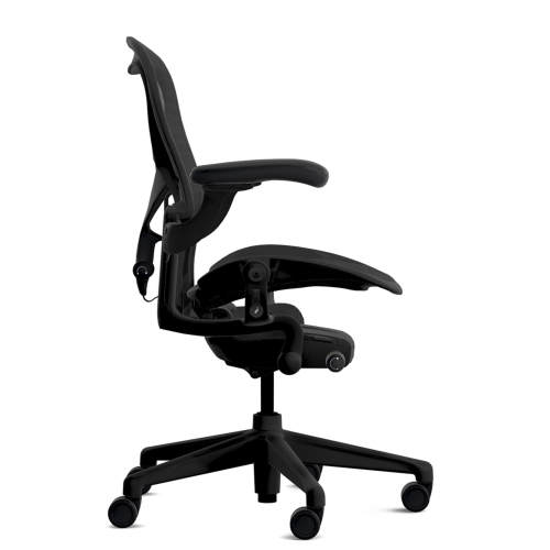 Herman Miller Aeron - Office Chair, Size B, Color Onyx with Onyx Steel Base With Headrest | Corporate Use-2