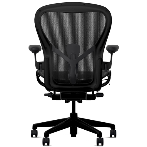 Herman Miller Aeron - Office Chair, Size C, Color Onyx with Onyx Steel Base With Headrest | Offices-4