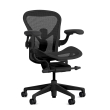 Herman Miller Aeron - Office Chair, Size A, Color Onyx with Onyx Steel Base With Headrest | Workspaces-1
