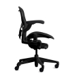 Herman Miller Aeron - Office Chair, Size A, Color Onyx with Onyx Steel Base With Headrest | Workspaces-2
