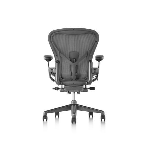 Herman Miller Aeron - Office Chair, Size B, Color Carbon with Carbon Steel Base With Headrest | Offices-2