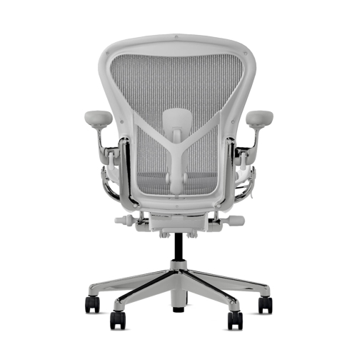 Herman Miller Aeron - Office Chair, Size C, Color Mineral with Satin aluminium Metal Base With Headrest | Workspaces-4