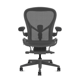 Herman Miller Aeron - Office Chair, Size C, Color Graphite with Graphite Polymer Base| Workspaces