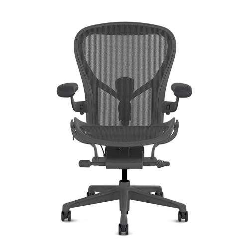 Herman Miller Aeron - Office Chair, Size C, Color Graphite with Graphite Polymer Base| Workspaces
