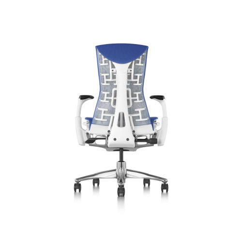 Herman Miller Embody - Office Chair,Color Blue with Grey Aluminum Base With Headrest | Corporate Use-3
