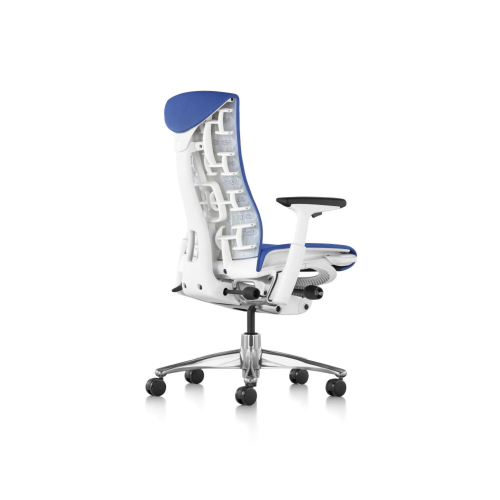 Herman Miller Embody - Office Chair,Color Blue with Grey Aluminum Base With Headrest | Corporate Use-4
