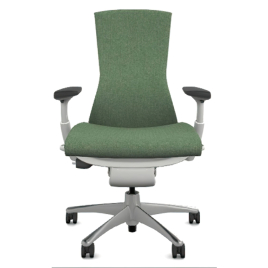 Herman Miller Embody - Office Chair,Color Green with White Aluminum Base With Headrest  | Corporate Use