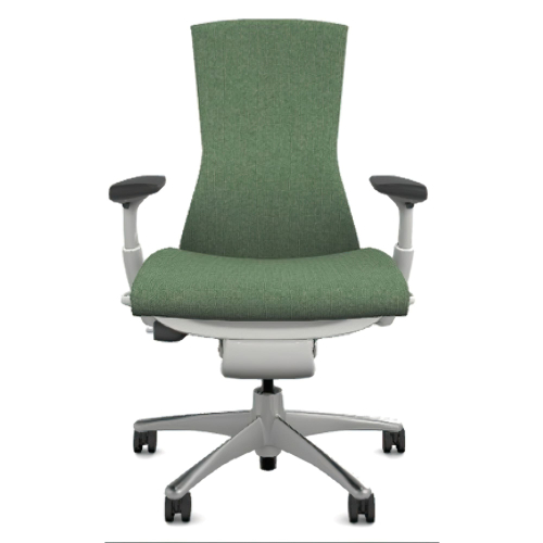 Herman Miller Embody - Office Chair,Color Green with White Aluminum Base With Headrest | Corporate Use