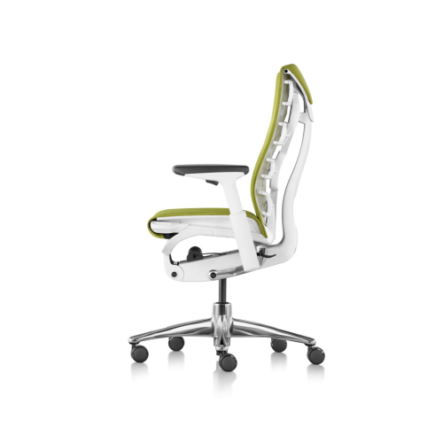 Herman Miller Embody - Office Chair,Color Green apple with Grey Aluminum Base With Headrest | Corporate Use-2