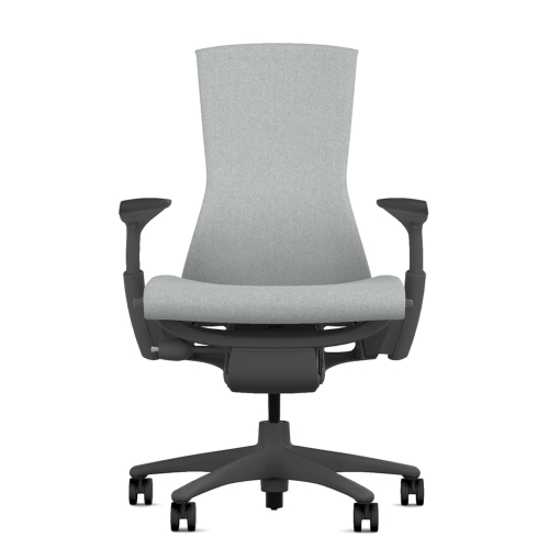 Herman Miller Embody - Office Chair, Color Grey with Black Aluminum Base With Headrest | Corporate Use