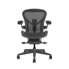 Herman Miller Aeron - Office Chair, Size A, Color Graphite with Graphite Polymer Base | Offices