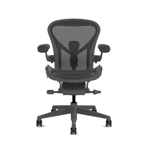 Herman Miller Aeron - Office Chair, Size A, Color Graphite with Graphite Polymer Base | Offices