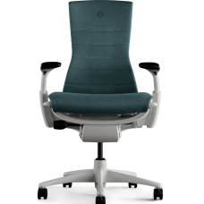 Herman Miller Embody Gaming Chair - Gaming Chair, Color Green with White Aluminum Base With Headrest | Corporate Use