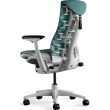 Herman Miller Embody Gaming Chair - Gaming Chair, Color Green with White Aluminum Base With Headrest | Corporate Use-3