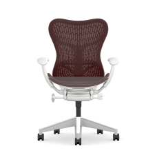 Herman Miller Mirra 2 - Office Chair, Color Cordovan with White Aluminum Base | Home & Office