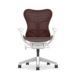 Herman Miller Mirra 2 - Office Chair, Color Cordovan with White Aluminum Base | Home & Office