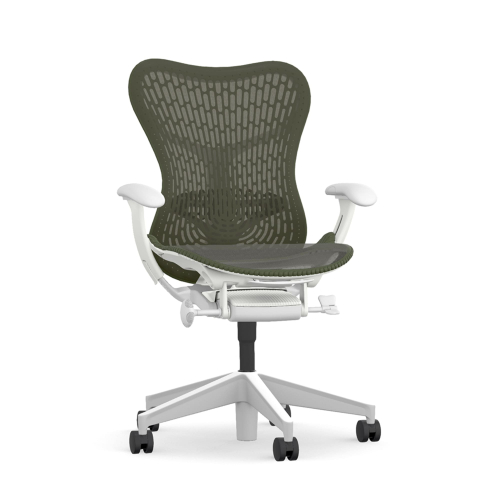 Herman Miller Mirra 2 - Office Chair, Color Green with White Aluminum Base | Workstations-1