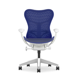 Herman Miller Mirra 2 - Office Chair, Color Blue with White Aluminum Base | Desk Work