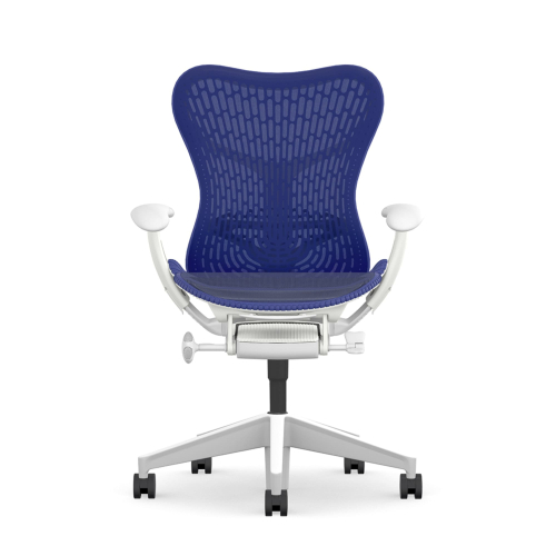 Herman Miller Mirra 2 - Office Chair, Color Blue with White Aluminum Base | Desk Work