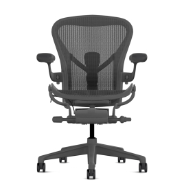 Herman Miller Aeron - Office Chair, Size B, Color Carbon  with Carbon  Metal Base  | Workstations