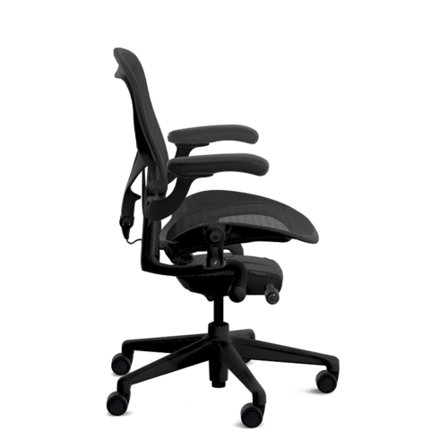 Herman Miller Aeron Remastered - Office Chair, Size B, Color Black with Onyx Aluminum Base With Headrest | Desk Work-2