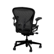 Herman Miller Aeron Remastered - Office Chair, Size B, Color Black with Onyx Aluminum Base With Headrest | Desk Work-3