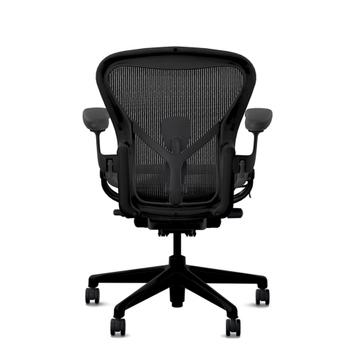 Herman Miller Aeron Remastered - Office Chair, Size B, Color Black with Onyx Aluminum Base With Headrest | Desk Work-4