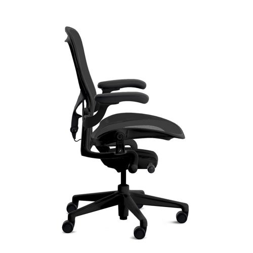 Herman Miller Aeron Remastered - Office Chair, Size C, Color Black with Onyx Aluminum Base With Headrest | Offices-2