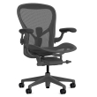 Herman Miller Aeron - Office Chair, Size C, Color Carbon with Carbon Metal Base With Headrest | Corporate Use-1