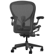 Herman Miller Aeron - Office Chair, Size C, Color Carbon with Carbon Metal Base With Headrest | Corporate Use-3