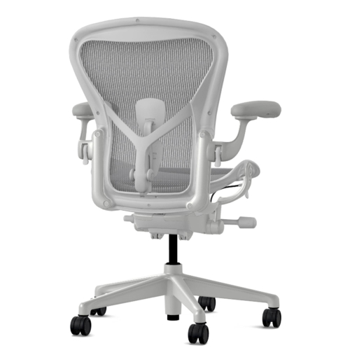 Herman Miller Aeron - Office Chair, Size B, Color Light grey - mineral, with mineral Polymer Base With Headrest | Offices-3