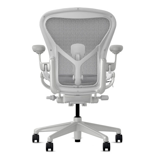 Herman Miller Aeron - Office Chair, Size B, Color Light grey - mineral, with mineral Polymer Base With Headrest | Offices-4