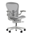 Herman Miller Aeron - Office Chair, Size C, Color Light grey - mineral, with mineral Polymer Base With Headrest | Work Environments-1