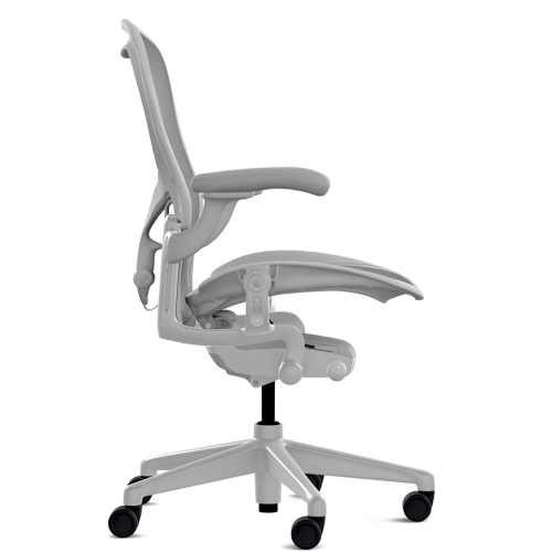 Herman Miller Aeron - Office Chair, Size C, Color Light grey - mineral, with mineral Polymer Base With Headrest | Work Environments-2
