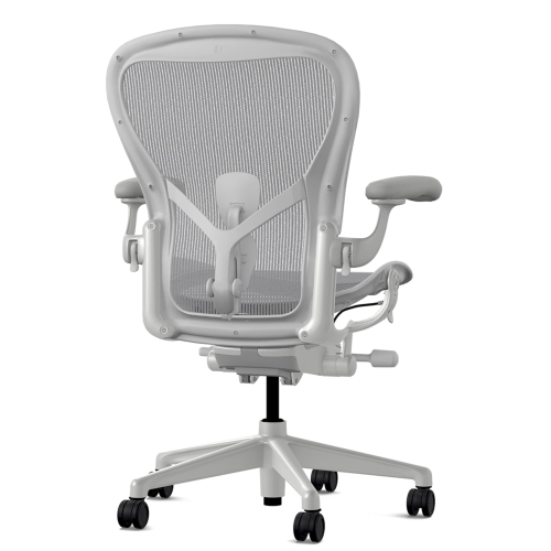 Herman Miller Aeron - Office Chair, Size C, Color Light grey - mineral, with mineral Polymer Base With Headrest | Work Environments-3