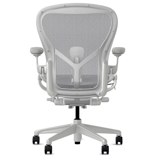 Herman Miller Aeron - Office Chair, Size C, Color Light grey - mineral, with mineral Polymer Base With Headrest | Work Environments-4