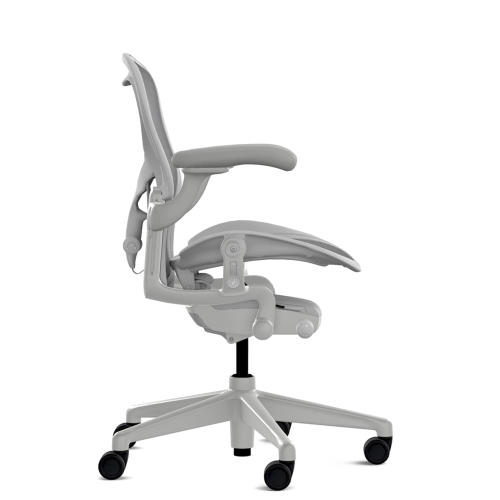 Herman Miller Aeron - Office Chair, Size A, Color Light grey - mineral, with mineral Polymer Base With Headrest | Home & Office-2
